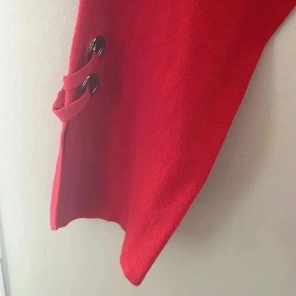 [L]Hilary Radley  for Katherine Barclay Red ViscoseCotton BlendWMN Tunic Sweater - Picture 8 of 10